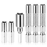 6 Pack 1/4" to 4 mm Bit Adapter, Magnetic Hex Screwdriver Converter, Converter Adapter Precision Bits, 6.35 mm to 0.4 cm Drill Extension for Precision Bits, Micro Bit Holder for Repair DIY Projects