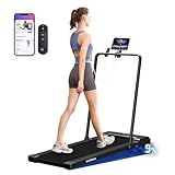 Lichico Treadmill with Incline Walking Pad Under Desk for Home and Office, 8.7MPH Compact Portable Folding Treadmill with Handle Bar, 3.0HP Quiet Brushless Motored, Remote and Smart App Control