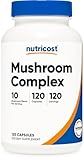 Nutricost Mushroom Complex Supplement, 120 Capsules - 10 Mushroom Blend (with Reishi, Maitake, Shiitake, Lion's Mane, and More) - Non-GMO and Gluten Free