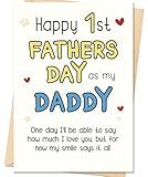 IDU First Fathers Day Card, First Fathers Day Card Gifts for New Dad, Happy 1st Father's Day Cards Gift for New Dad Daddy Husband, Funny 1st Father's Day Cards Decorations from Baby Daughter Son