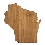 Totally Bamboo Wisconsin State Shaped Bamboo Serving and Cutting Board