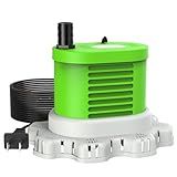 AgiiMan Pool Cover Pump Above Ground - 850 GPH Submersible Water Pump for Pool Draining, Portable Small Sump Pumps with 16' Drainage Hose and 25' Power Cord, 3 Adapters, Green