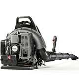 HTK Backpack Blower, 63CC Gas Powered Leaf Blower with 665 CFM & 205 MPH for Commercial Lawn Care, Yard Debris & Snow Removal (Black)