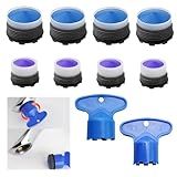 TNJPSEK 8 Pcs Faucet Air Aerator Replacement Removal Tools for Moen, M16.5mm & 18.5mm Water Cache Saving Flow Restrictor Compatibility System, Universal Aerator Set for Kitchen & Bathroom Sinks