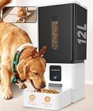 Automatic Dog Feeder Large Breed: 12L/50 Cups with HD 1080P Camera - 5G WiFi Anti-Clog Timed Dog Food Dispenser for Golden Retriever Busy Owners by UTCG