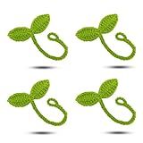 Nanchroadly 4 PCS Crochet Leaf Sprout Cute Knitted Leaf Sprout Crochet Accessories Headphone Accessories for Bookworms, Headphone Accessory and Cable Tie