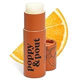 Poppy & Pout Orange Bloom Jumbo Lip Balm | All Natural Lip Balms & Moisturizers | Hydrates with Beeswax, Vitamin E, Organic Coconut Oil | Cruelty-Free | Lip Balm in Recyclable Cardboard Tube