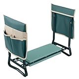Garden Kneeler and Seat - 2-in-1 Foldable Garden Kneeling Pad and Stool with Removable Pockets for Gardening Tools - Gardening Gifts for Women, Mom, Dad, Seniors or Grandparents by Pure Garden (Green)