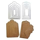 Tag Cutting Dies Gift Tag Metal Die Cuts Rectangle Label Paper Craft Die Cuts for Card Making and Scrapbooking
