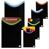 RFID Blocking Credit Card & Passport Sleeves (4 Short Side Credit Card & 2 Passport Protectors) – RFID Blocking Identity Theft Protection, Slim Design – Ideal for Travel and Everyday Use