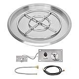 Stanbroil 31 Inch Drop-in Round Natural Gas Fire Pit Kit with Spark Ignition Kit, 304 Stainless Steel Gas Firepit Burner Insert for Outdoor Indoor- Natural Gas Version