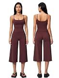 Womens Workout Sets Two Piece Spaghetti Straps U Back Crop Tank Top Matching Straight Wide Leg Capri Pants 2 Piece For Women Gym Yoga Active Wear Pilates Outfits Athletic Work Out Set Burgundy S