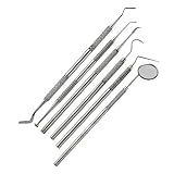 PRECISE CANADA Dental Tools, 6 Pack Upgraded Teeth Cleaning Tools Stainless Steel Dental Scaler Pick Tools Set Plaque Remover Kit PR-348