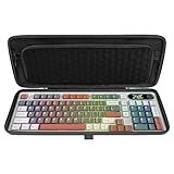 Linkidea Hard Travel Case for Compact 90%-96% Keyboard, Computer 100 Key Wireless/Wired Keyboard Carrying Case Protective Storage Box Bag, Compatible with RK ROYAL KLUDGE S98 Keychron Q5 Pro, Black