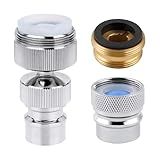 Hibbent 2 PACK Faucet to Dishwasher Adapter, Quick-Connect Dishwasher Snap-On Connection, with Swivel Ball Joint and Faucet Aerator, Male 15/16 Inch and Female 55/64 Inch, Chrome