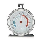 Taylor 5924 Large Dial Kitchen Refrigerator and Freezer Analog Thermometer, 3-Inch Dial, Easy to Read, Silver Finish, Accurate Temperature Monitoring
