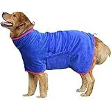 HhiMyOct Dog Drying Coat - Fast Drying Dog Towel Robe - Microfiber Super Absorbent Pet Bathrobe, Adjustable Collar & Belly Strap Fast Drying Coat Pet Dog Cat Bath Robe Towel