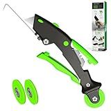 Versatile Screen Roller Tool, 3 in 1 Screen Spline/Repair Tool, Roller+Hook+Trim -3pcs Different Rollers with Bearing,Removal Hook-Foldable, 3pcs Blade-Storage,Replacement for Installing Window Mesh.