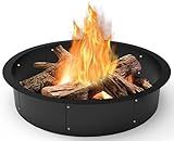 Koutemie Outdoor Fire Pit Ring Liner 40-Inch Outer/36-Inch Inner Diameter, Heavy Duty Solid Metal Steel Round Firepit Rim Insert for Outside DIY Campfire Ring Above or In-Ground, Black
