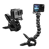 Suptig Jaws Flex Clamp Mount Gooseneck Mount for GoPro Hero 13 Hero 12 Hero 11 Hero 10 Hero 9 Hero 8 Hero 7 Hero 6 Hero 5 Hero 4 Session Hero 3+ Hero 3 Akaso EK7000 DJI osmo Arlo Action Camera.