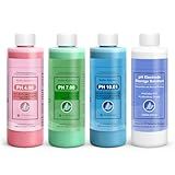 Yewhick pH Buffer Calibration Solution Kit 4-Pack — 250 mL (8oz) Each: pH 4.00 Buffer, pH 7.00 Buffer, pH 10.01 Buffer, and Electrode Storage Solution, High Accuracy for All pH Meters