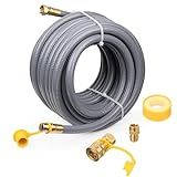 Larrik Natural Gas Hose 1/2 Inch 48Ft, Gas Line Hose with Quick Connect Fittings, Conversion Kit for Grill, Patio Heater, Pizza Oven, BBQ NG Appliance, CSA