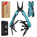FLISSA 16-in-1 Multi Tool Pliers, Gifts for Men Dad, Stainless Steel EDC Multitool with Pocket Knife, Belt Clip, Oxford Pouch, Self-locking Multipurpose Utility Multi-Tool for Camping Survival Outdoor