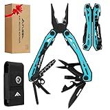 FLISSA 16-in-1 Multi Tool Pliers, Gifts for Men, Stainless Steel EDC Multitool with Pocket Knife, Belt Clip and Oxford Pouch, Self-locking Multipurpose Utility Multi-Tool for Camping Survival Outdoor