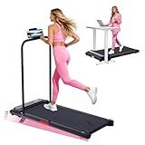 Walking Pad with Handle Bar and Incline, 3.0HP Electric Portable Small Treadmills with Incline for Home Small Spaces, 0.6-7.6MPH Compact Walking Pads Treadmill with Handles, 350LBS