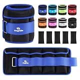 Adjustable Ankle Weights 1-5 LBS Pair with Removable Weight for Jogging, Gymnastics, Aerobics, Physical Therapy, Resistance Training|Each 0.5-2.5 LBS, Total 5LBS, Blue