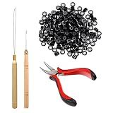 Orgrimmar 500 PCS Hair Extension Tool Kits Professional Hair Styling Black