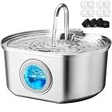 Cat Water Fountain Stainless Steel: 108oz/3.2L Cat Fountain for Drinking