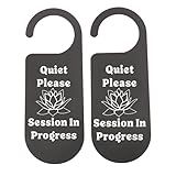 CENWA 2 Pcs Do Not Disturb Door Hanger Sign Quiet Please Session In Progress Sign for Office Home (Quiet Please Session)