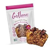 GoNanas Chocolate Chip Oat Flour Banana Bread Mix, Suitable for Plant Based Vegan Diets, Gluten Free Dairy Free Snacks, Healthy Snacks For Adults, Muffin Mix, Nut Free, Cupcakes Dessert, NON-GMO, 1pk