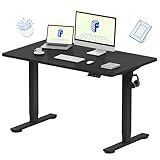 FLEXISPOT EN1 Whole-Piece Standing Desk 48 x 24 Inches Electric Height Adjustable Desk for Home Office (Black Frame + Black Table Top)