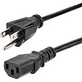 StarTech.com 10ft (3m) Computer Power Cord, NEMA 5-15P to C13, 10A 125V, 18AWG, Black Replacement AC Power Cord, Printer, PC Power Supply Cable, Monitor Power Cable - UL Listed (PXT101 10)