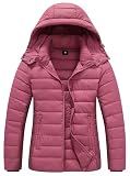 TDYPCI Women's Winter Coat Lightweight Waterproof Puffer Jacket - Quilted Short Down Coat for Women, Ultra Warm Winter Jacket with Hood