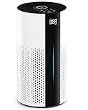 ECOSELF Air Purifiers for Home Large Room up to 1800 Ft², Air Purifiers for Bedroom 360° Air Intake with Smart Auto Mode, HEPA Air Purifier, Air Cleaner for Smoke PoIIen Pet Dander, Ceramic White