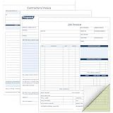 Dunzoom 50 Pack 3-Part Contractor Invoice Forms 50 Pack Contractor's Proposal Forms 100 2-Part Job Invoice Formats 8.5x11.44 Inch Carbonless Receipt Book Work Order Sheets for Small Business