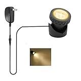 TENSUL Warm White Pond Lights, Underwater Landscape Spotlights IP68 Waterproof Submersible Fountain Lights for Garden Yard Aquarium Pond Fountain Waterfall (1 Lights)