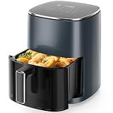 KMFurnila Air Fryer, 6QT Square Airfryer with Visual Window, 400°F Fast Heating Air Fryers Oven with Timer, Auto-Off, Non Toxic & Non Stick, Multiple 12 Modes for Roast, Bake, Dehydrate, Fry, Reheat