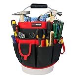 MELOTOUGH Bucket Caddy Organizer Bucket Tool Organizer for Garden Tools Fit 3.5 to 5 Gallon Bucket (Red)