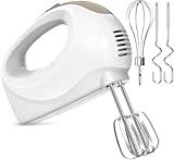 Hand Mixer, 5 Speed Electric Cake Whisk Food Mixer Self-Control/Turbo Boost with 5 Stainless Steel Accessory Food Beater for Cake Bread (one size)