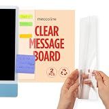MECCALINE Monitor Memo Board 2Pcs - Flexible Clear PET Computer Screen Sticky Note Holder - Side Panel Message Organizer - Versatile Office Desk Accessories - Cool Home Office Supplies - 3.1" x 11.8"