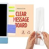 MECCALINE Monitor Memo Board 2Pcs - Flexible Clear PET Computer Screen Sticky Note Holder - Side Panel Message Organizer - Versatile Office Desk Accessories - Cool Home Office Supplies - 3.1" x 11.8"