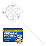 Five Oceans One-Arm Protractor for Navigations Charts - Nautical Protractor, Course Protractor - Chart Protractor Tool - FO1415