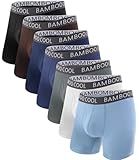 BAMBOO COOL Men's Ultra ComfortSoft Underwear, Moisture Wicking & Breathable No Ride Up Boxer Briefs with Fly, Multipack
