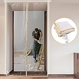 Dust Barrier Plastic Zipper Door Dust Protection Kit, Construction Door Cover with Zipper for Kitchen, Bathroom, Hallway Remodel, Fit Standard Doorway 4'W x 7.5'H (4' x 7.5')