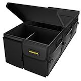 MIKKUPPA Car Trunk Organizer - 95L Collapsible Trunk Organizer with Lid, Sturdy Car Storage for SUV Auto Truck Van with Adjustable Straps and Non Slip Bottom (Black, X-Large)