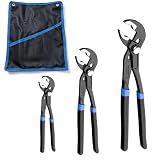 Channel Locks Plier Set of 3, Quick Adjust Groove Joint Pliers Set 7-inch, 10-inch, 12-inch, Groove Wrench Plier, Water Pump Pliers, Durable CR-V Steel Tongue